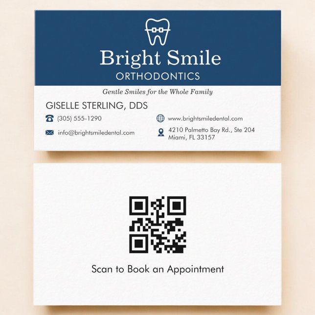 Carte De Visite Code QR Cabinet d'orthodontie moderne (Créateur téléchargé)