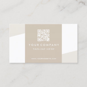 Carte De Visite Code QR Cappuccino Géométrique Simple