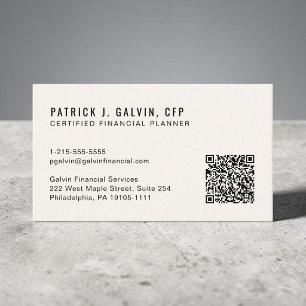 Carte De Visite Code QR CFP Certified Financial Planner