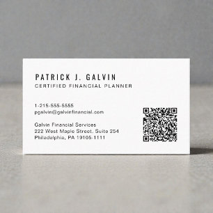 Carte De Visite Code QR CFP Certified Financial Planner