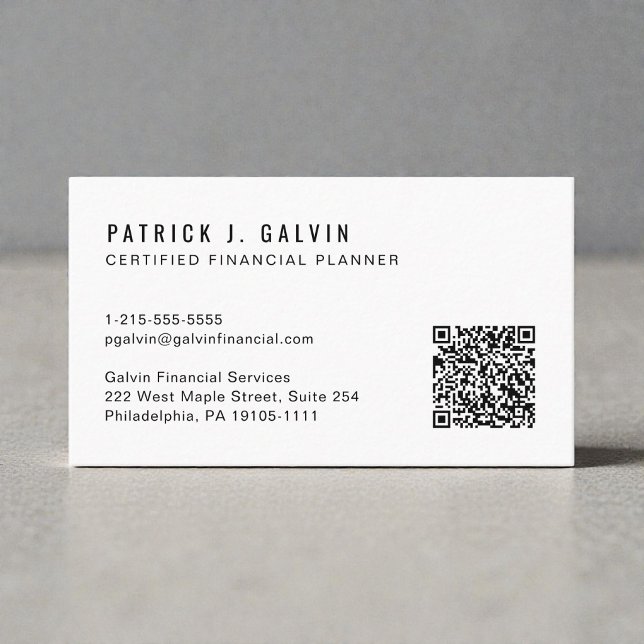 Carte De Visite Code QR CFP Certified Financial Planner (CFP Certified Financial Planner QR Code Business Card)
