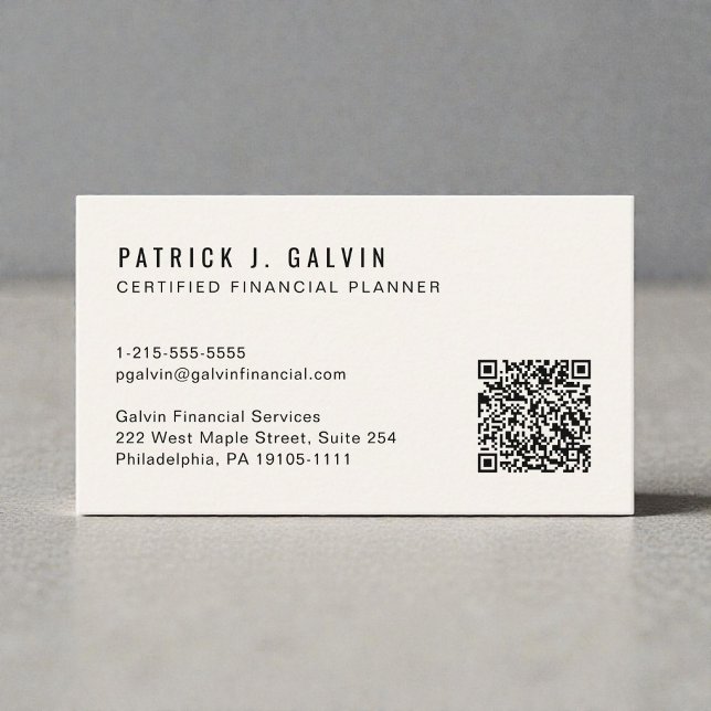 Carte De Visite Code QR CFP Certified Financial Planner (CFP Certified Financial Planner QR Code Business Card)