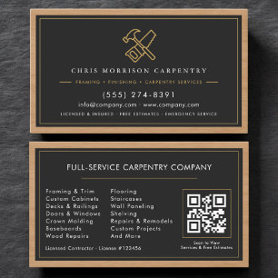 Carte de visite Code QR Charpentier Services de me