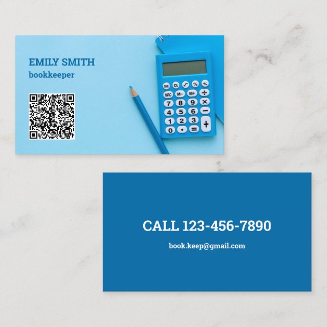 Carte De Visite Code QR comptable comptable comptable comptable (Devant / Derrière)