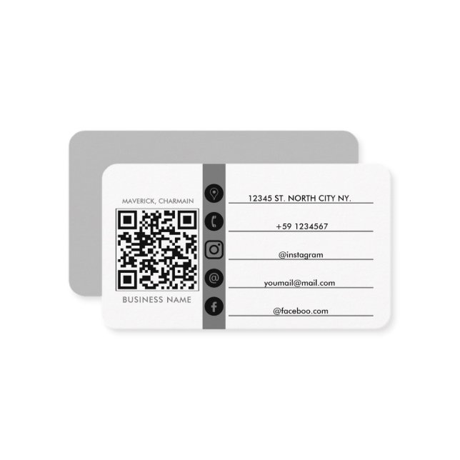 Carte De Visite Code QR connectez-vous avec nous (Devant/Arrière en situation)