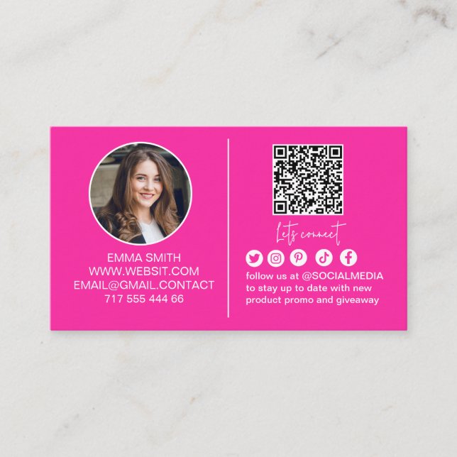 Carte De Visite Code QR Connectez-vous avec Nous Photo Entreprise  (Devant)