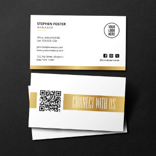 Carte De Visite Code QR Connectez-vous avec nous sur les médias so