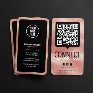 Carte De Visite Code QR Connectez-vous avec nous sur les médias so