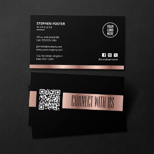 Carte De Visite Code QR Connectez-vous avec nous sur les médias so