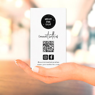 Carte De Visite Code QR Connexion avec nous Minimaliste Moderne No