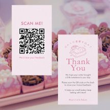 Code QR Coquette Rose Cœur Gâteau Laissez un Avis