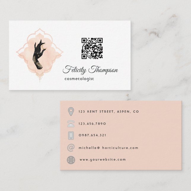 Carte De Visite Code QR cosmique mystique (Devant / Derrière)