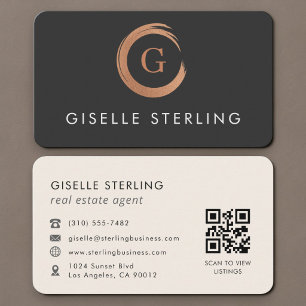 Carte De Visite Code QR d'agent immobilier 