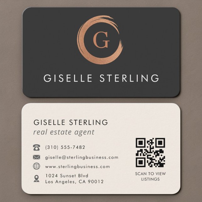 Carte De Visite Code QR d'agent immobilier  (Créateur téléchargé)