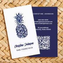 code QR d'ananas bleu