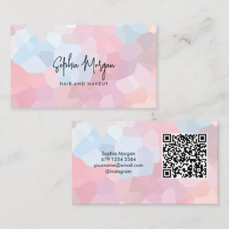 Carte De Visite Code QR d'artiste de coiffure et de maquillage en 