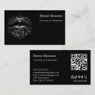 Carte De Visite Code QR d'artiste de tatouage 