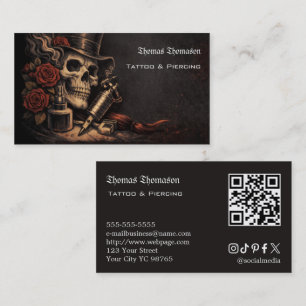 Carte De Visite Code QR d'artiste de tatouage 