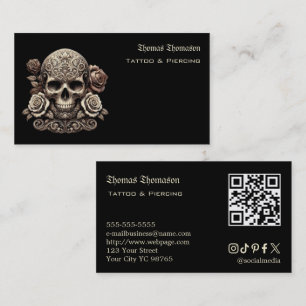 Carte De Visite Code QR d'artiste de tatouage 