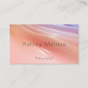 Carte De Visite Code QR d'artiste en maquillage flou rose moderne