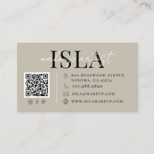 Carte De Visite Code QR d'artiste en maquillage moderne