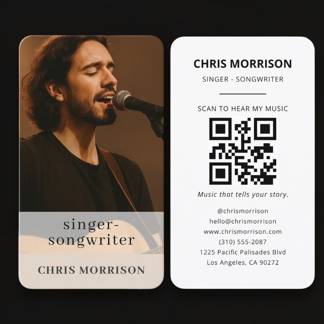 Carte De Visite Code QR d'artiste musical  (Créateur téléchargé)
