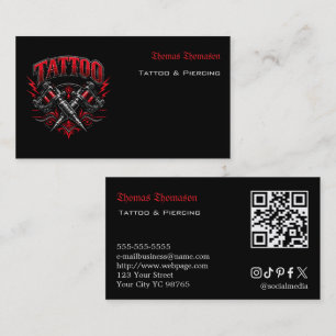 Carte De Visite Code QR d'artiste tatoueur
