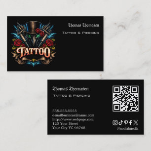 Carte De Visite Code QR d'artiste tatoueur