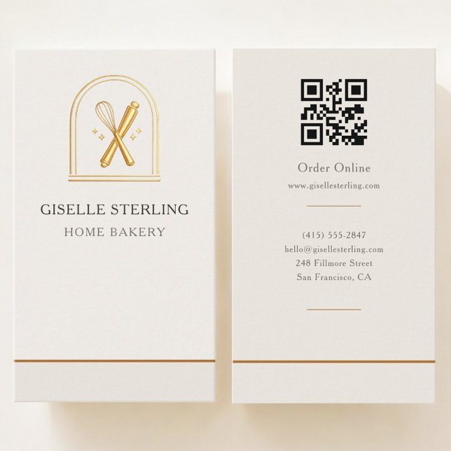 Carte De Visite Code QR de boulangerie à domicile (Créateur téléchargé)