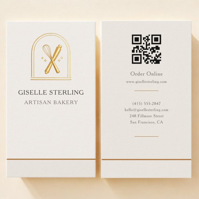 Carte De Visite Code QR de Boulangerie Artisanale (Créateur téléchargé)