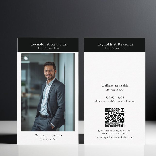 Carte De Visite Code QR de cabinet d'avocats professionnel moderne (Créateur téléchargé)