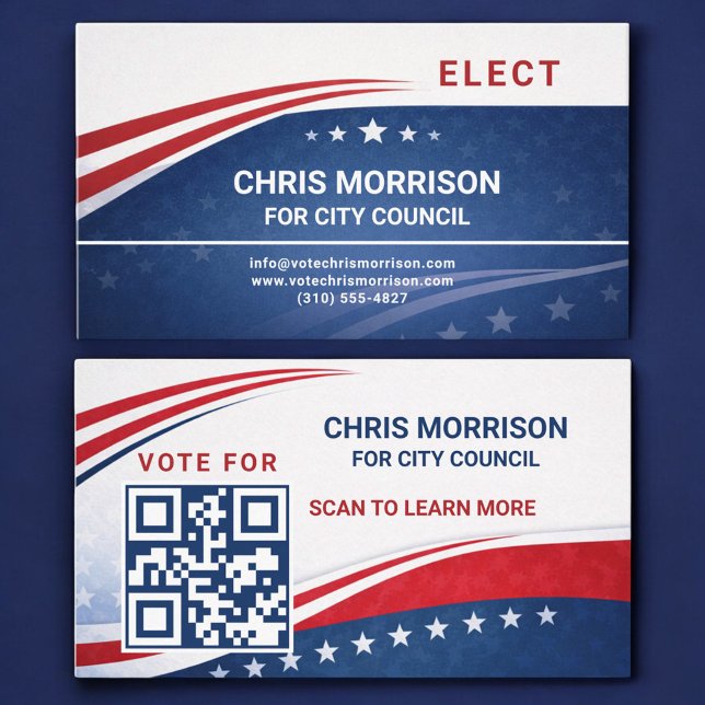 Carte De Visite Code QR de campagne électorale (Créateur téléchargé)