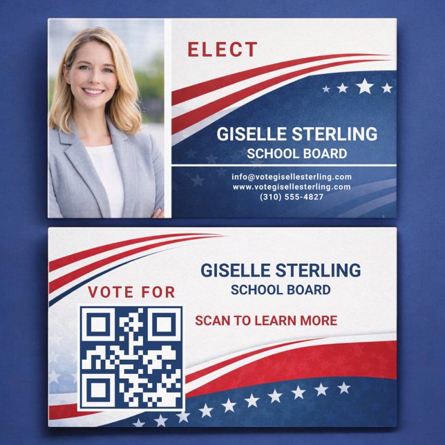 Carte De Visite Code QR de campagne électorale pour l'élection du  (Créateur téléchargé)