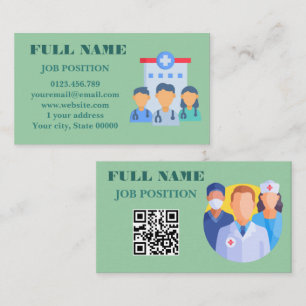 Carte De Visite Code QR de clinique médicale Soins de santé Médeci