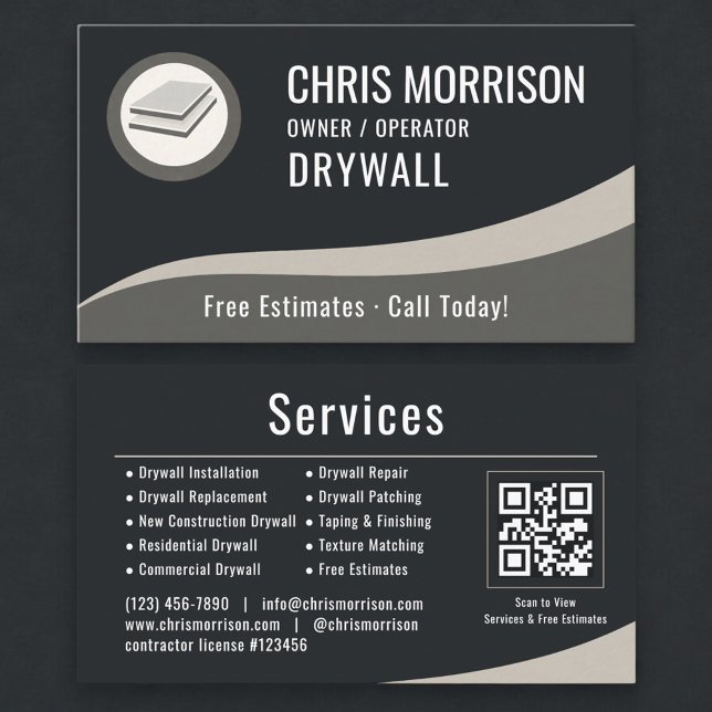 Carte De Visite Code QR de cloison sèche (Créateur téléchargé)