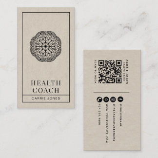 Carte De Visite Code QR de coach en santé holistique moderne