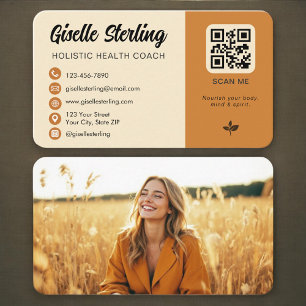Carte De Visite Code QR de coach en santé holistique Photo