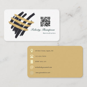 Carte De Visite Code QR de collage de pinceau tendance