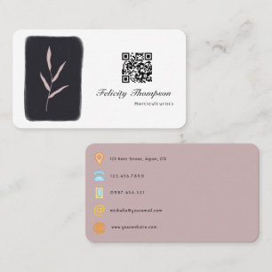 Carte De Visite Code QR de collage de pinceau tendance