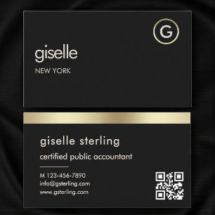 Carte De Visite Code QR de comptable public certifié CPA minimal