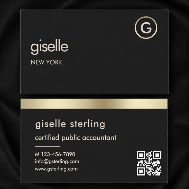 Carte De Visite Code QR de comptable public certifié CPA minimal (Créateur téléchargé)