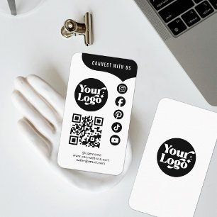 Carte De Visite Code QR de connexion avec nous sur 5 réseaux socia