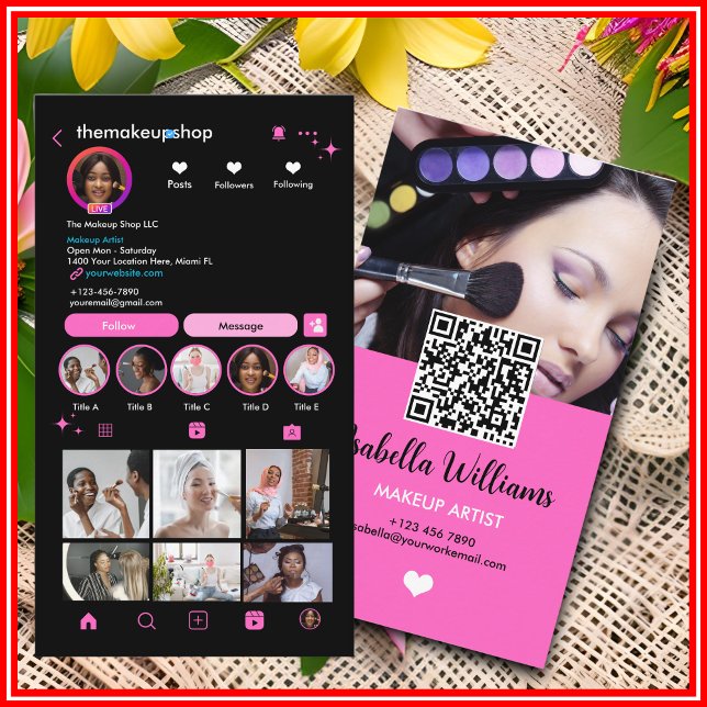 Carte De Visite Code QR de connexion Instagram  (Créateur téléchargé)