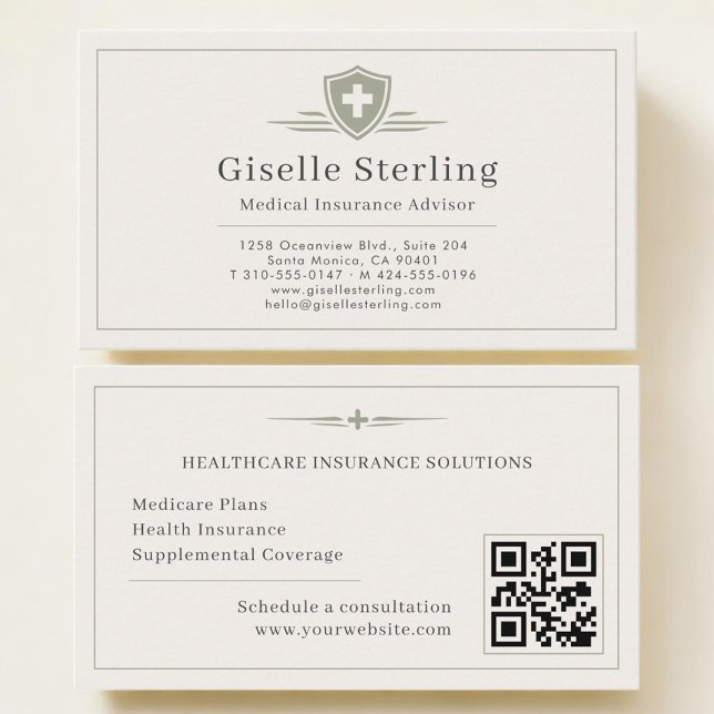 Carte De Visite Code QR de Conseiller en Assurance Médicale (Créateur téléchargé)