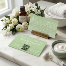 Code QR de Conseiller en Soins de Peau Floral Vert