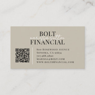 Carte De Visite Code QR de Conseiller Financier Moderne