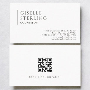 Carte De Visite Code QR de Conseiller Moderne Professionnel
