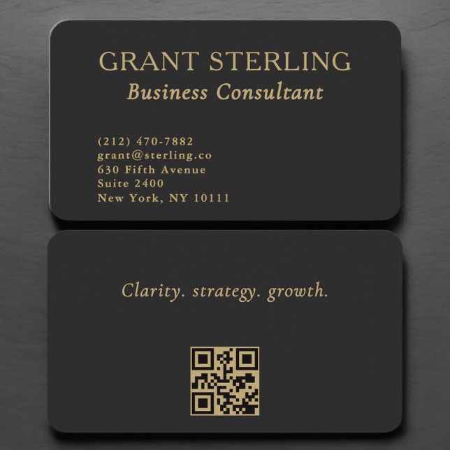 Carte De Visite Code QR de consultant en entreprise professionnel (Créateur téléchargé)