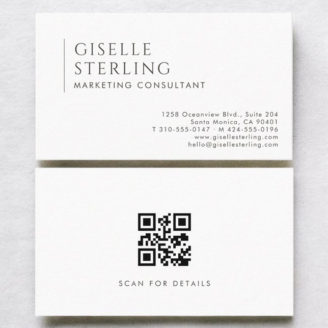 Carte De Visite Code QR de consultant en marketing moderne profess (Créateur téléchargé)