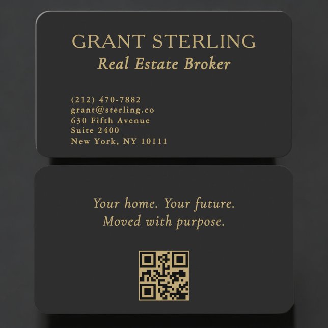 Carte De Visite Code QR de courtier immobilier professionnel (Créateur téléchargé)